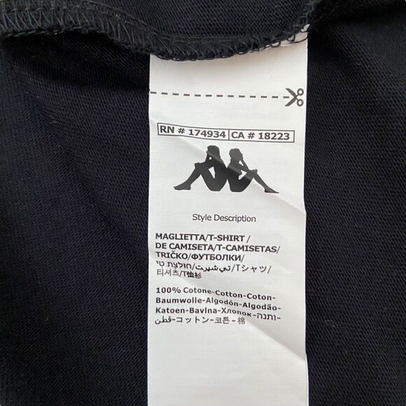 Kappa Authentic Men's Black Short Sleeve T-Shirt Size XL Logo Print Cotton - Picture 6 of 8